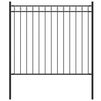 vidaXL Garden Fence ASSEN Steel 1.7x0.8 m Black
