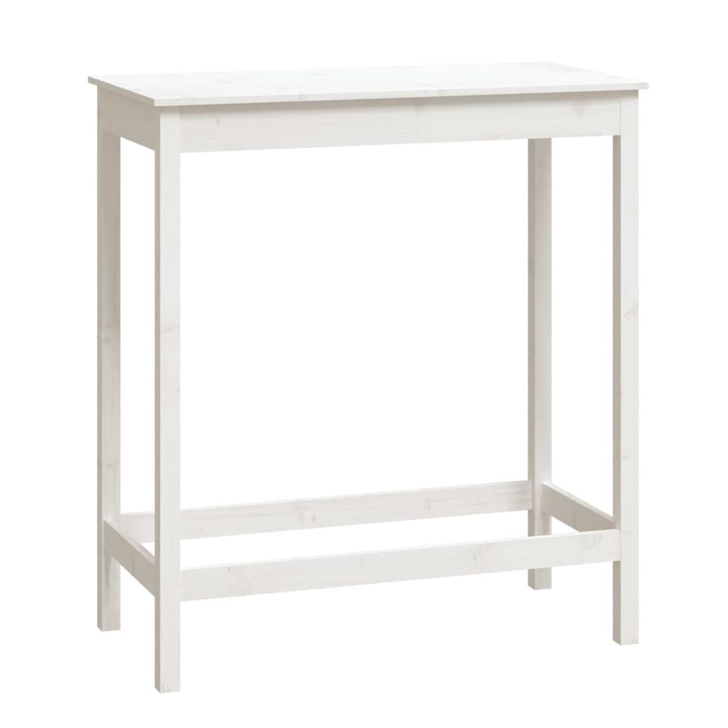 vidaXL Bar Table White 39.4"x19.7"x43.3" Solid Wood Pine