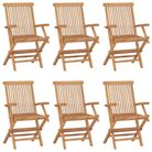 vidaXL Folding Patio Chairs 6 pcs Solid Teak Wood