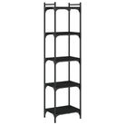 vidaXL Bookcase 5-Tier Black 40x30x154 cm Engineered Wood