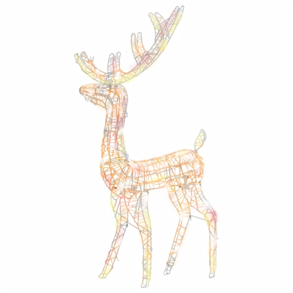vidaXL Acrylic Reindeer Christmas Decoration 140 LEDs 4 ft Colorful