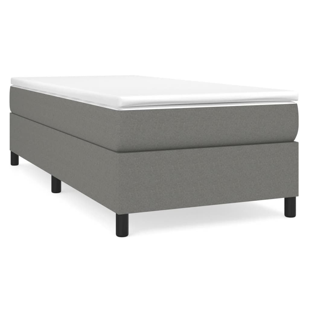 vidaXL Box Spring Bed Frame Dark Grey Twin XL Fabric (US Only)