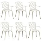 vidaXL Garden Chairs 6 pcs Cast Aluminium White