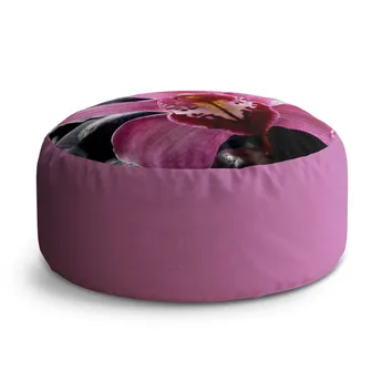 Sablio Taburet Circle Růžová orchidea: 38x48 cm