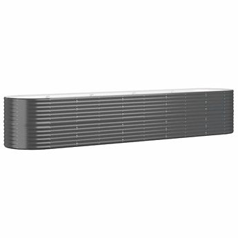 vidaXL Garden Raised Bed Galvanized Steel 144.9"x31.5"x26.8" Anthracite