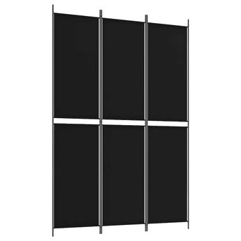vidaXL 3-Panel Room Divider Black 150x220 cm Fabric