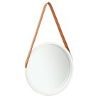 vidaXL Wall Mirror with Strap 40 cm White
