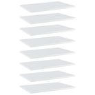 vidaXL Bookshelf Boards 8 pcs High Gloss White 60x40x1.5 cm Engineered Wood