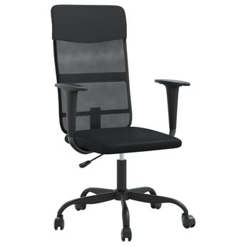 vidaXL Office Chair Black Mesh Fabric and Faux Leather