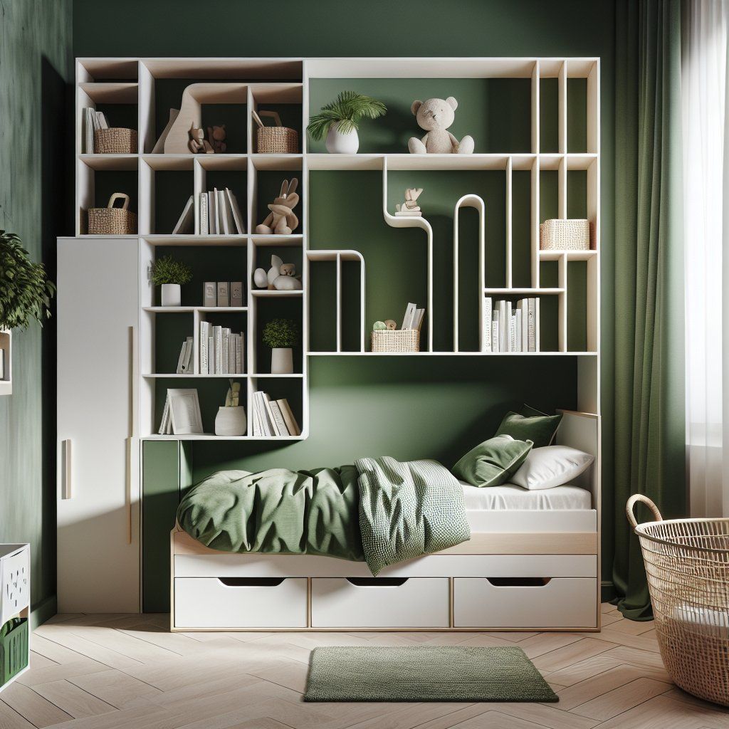Green modern children's room