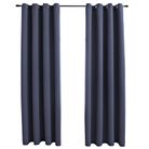 vidaXL Blackout Curtains with Rings 2 pcs Anthracite 54"x84" Fabric