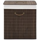 vidaXL Bamboo Laundry Bin Rectangular Dark Brown