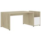 vidaXL Coffee Table White and Sonoma Oak 90x45x35 cm Engineered Wood