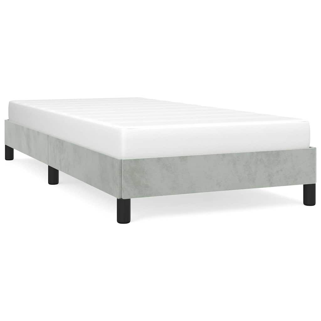 vidaXL Bed Frame without Mattress Light Gray 39.4"x79.9" Twin XL Velvet