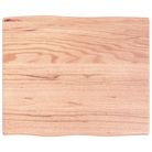 vidaXL Table Top Light Brown 60x50x2 cm Treated Solid Wood Oak Live Edge