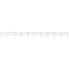 vidaXL Garden Fence with Hoop Top Steel 1781.5x80 cm Black
