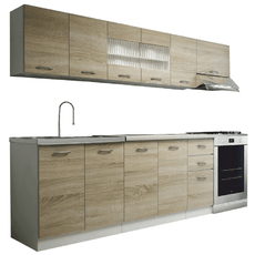 Modern kitchen unit, sonoma oak/white, PROMO