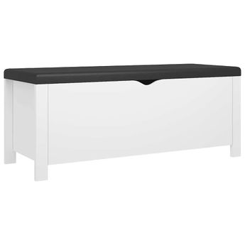 vidaXL Storage Box with Cushion White 41.3"x15.7"x17.7"