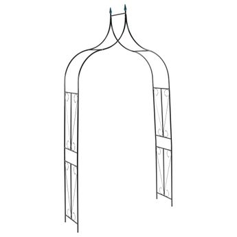 vidaXL Garden Arch Dark Green 142x37x275 cm Iron