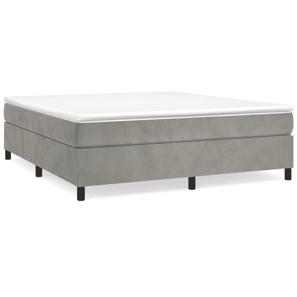 vidaXL Box Spring Bed Frame Light Grey California King Velvet (US Only)