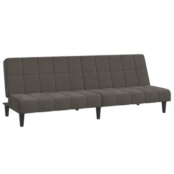 vidaXL 2-Seater Sofa Bed Dark Gray Velvet
