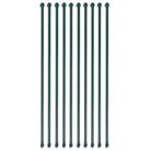 vidaXL Garden Posts 10 pcs 1 m Metal Green