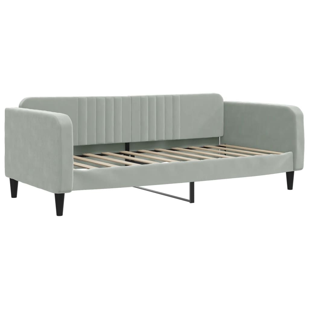 vidaXL Day Bed without Mattress Light Gray 39.4"x74.8" Velvet