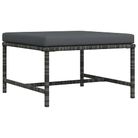 vidaXL Sectional Footrest with Cushion Gray Poly Rattan