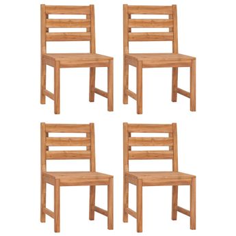 vidaXL Garden Chairs 4 pcs Solid Wood Teak