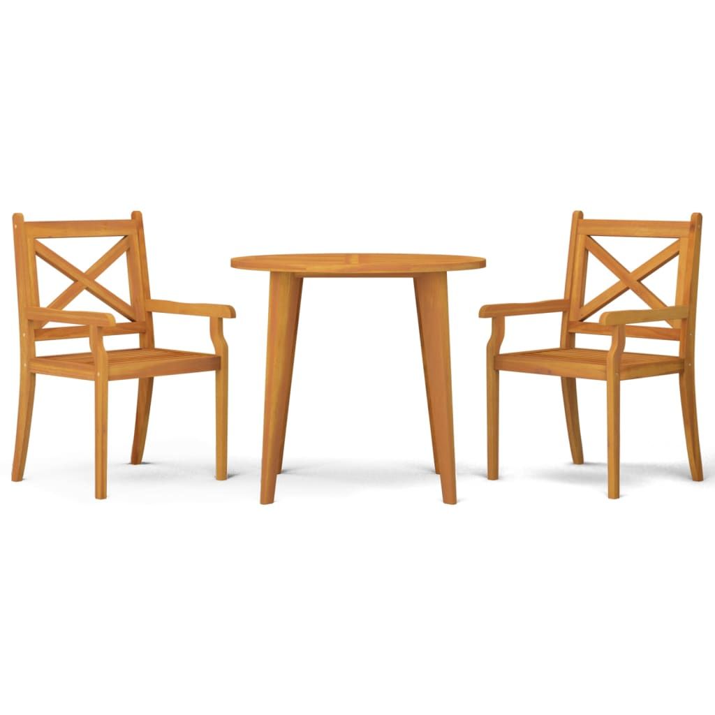 vidaXL 3 Piece Garden Dining Set Solid Wood Acacia