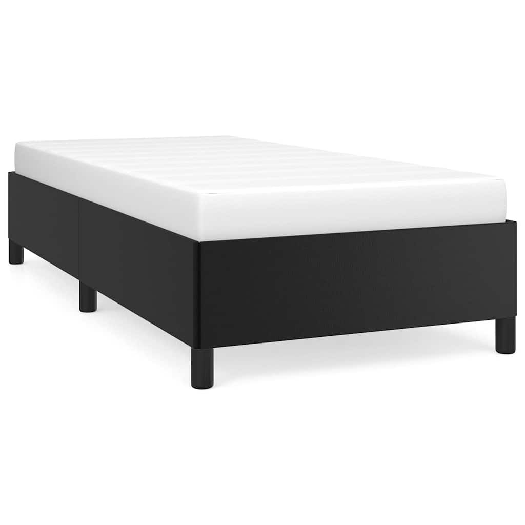 vidaXL Bed Frame without Mattress Black 39.4"x79.9" Twin XL Faux Leather
