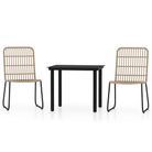 vidaXL 3 Piece Garden Dining Set Oak