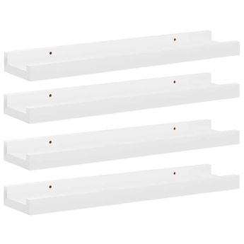 vidaXL Wall Shelves 4 pcs High Gloss White 40x9x3 cm