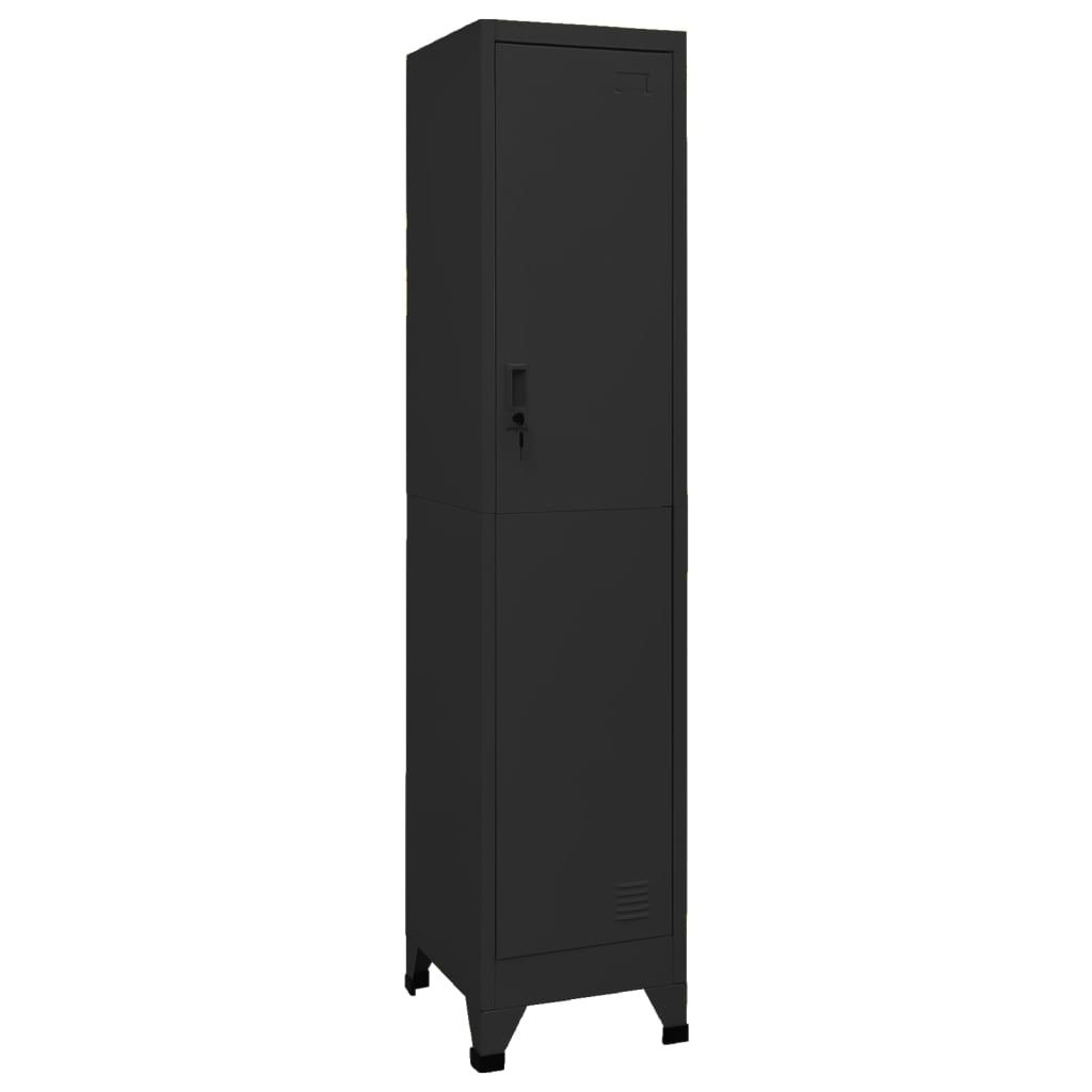 vidaXL Locker Cabinet Black 15"x17.7"x70.9" Steel