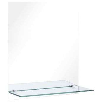 vidaXL Wall Mirror with Shelf 7.9"x15.7" Tempered Glass