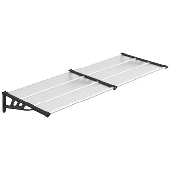 vidaXL Door Canopy Black and Transparent 94.1"x35.4" Polycarbonate