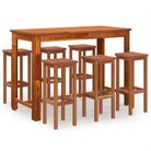 vidaXL 7 Piece Patio Bar Set Solid Wood Acacia