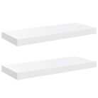 vidaXL Floating Wall Shelves 2 pcs High Gloss White 23.6"x9.3"x1.5" MDF