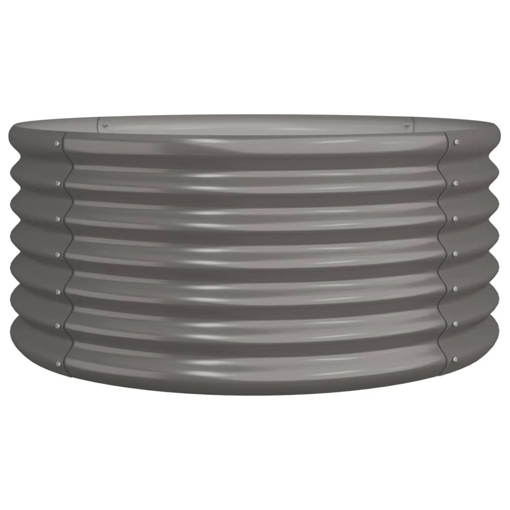 vidaXL Garden Planter Galvanised Steel 80x80x36 cm Grey