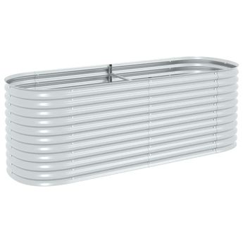 vidaXL Garden Raised Bed 240x80x81 cm Galvanised Steel Silver