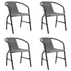 vidaXL Garden Chairs 4 pcs Plastic Rattan and Steel 110 kg