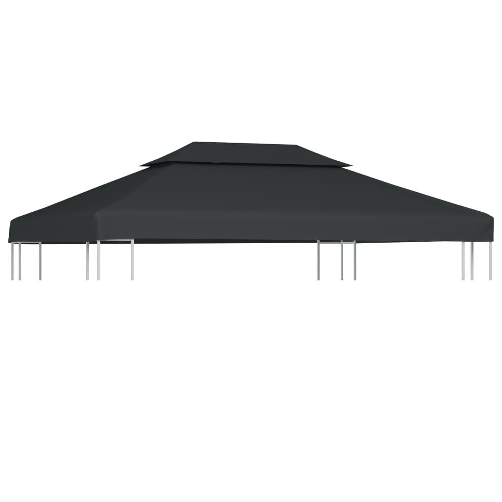 vidaXL 2-Tier Gazebo Top Cover 1 oz/ftÂ² 13.1'x9.8' Anthracite
