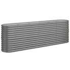 vidaXL Garden Raised Bed Galvanised Steel 224x40x68 cm Grey