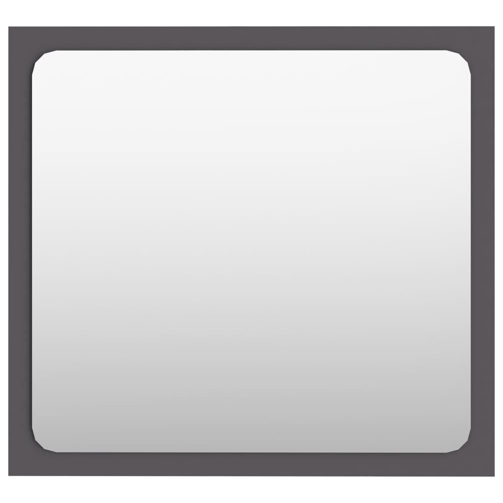 vidaXL Bathroom Mirror Gray 15.7"x0.6"x14.6" Engineered Wood