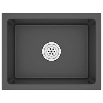 vidaXL Handmade Kitchen Sink Black Stainless Steel
