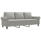 vidaXL 3-Seater Sofa Light Gray 70.9" Velvet