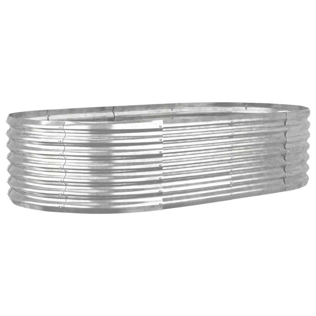 vidaXL Garden Raised Bed Galvanized Steel 59.8"x31.5"x14.2" Silver