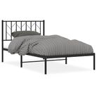 vidaXL Metal Bed Frame without Mattress with Headboard Black 100x200cm
