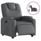 vidaXL Electric Recliner Chair Gray Faux Leather