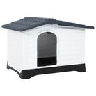 vidaXL Dog House Grey 35.6x26.8x26.0" Polypropylene